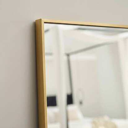 Hensall 140X40cm Metal Rectangular Mirror - Gold