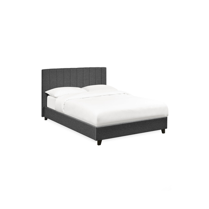 Aylen Dark Grey Faux Linen Upholstered 120cm Small Double Bed Frame