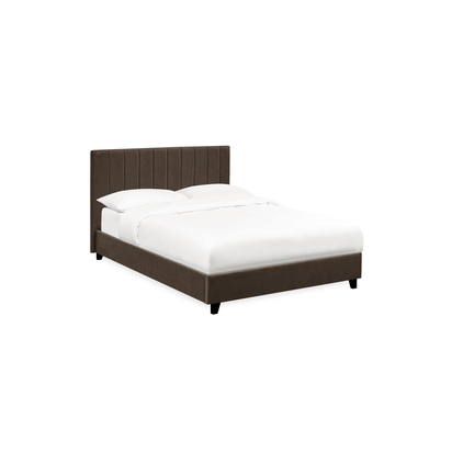 Aylen Chocolate Brown Velvet Upholstered 120cm Small Double Bed Frame