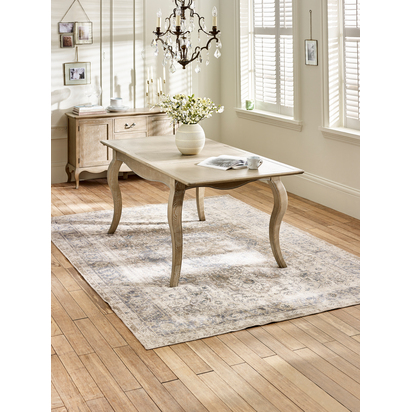 Camille French Style Rectangular 4-6 Seater Extending Dining Table - Limed Oak