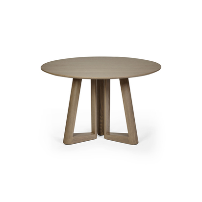 Caravelle Round 4 Seater Dining Table - Smokey Oak Effect