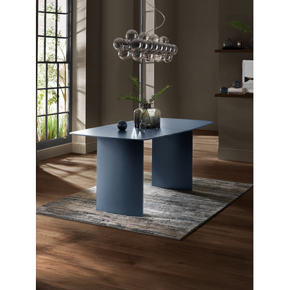 Element Rectangular Glass Table - Matt Blue