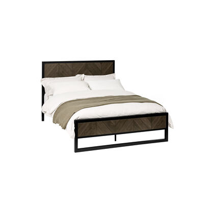 Harrison Dark Oak Herringbone Effect Herringbone Double Bed