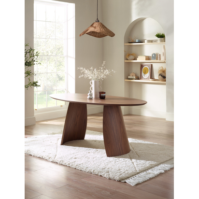 Julius Oval 4-6 Seater Dining Table - Walnut Effect