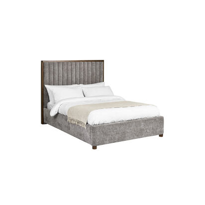 Whitmore Grey Chenille Upholstered King Bed