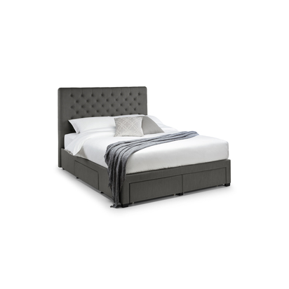 Wilton 4 Drawer 180cm Superking Bed - Dark Grey Linen