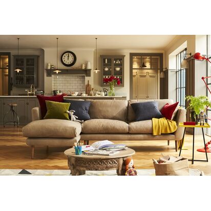 Holly Medium LHF Chaise Sofa in Meadow Smart Velvet