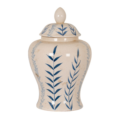 Blue Flora Ceramic Ginger Jar