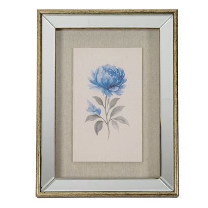 Rosalie Textured Paper Rose in Mirrored Frame