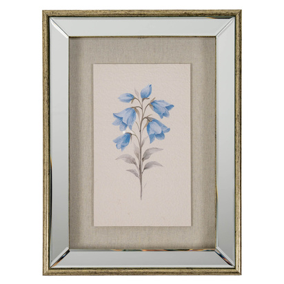 Rosalie Textured Paper Bluebell in Mirrored Frame