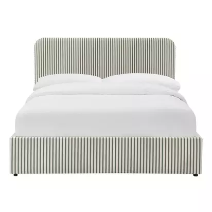Ascot Ottoman Storage Bed - Sage Stripe