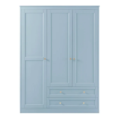 Ruby 3 Door Wardrobe with Drawers - Sky Blue