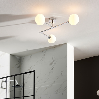 Bruton Bathroom 3 Ceiling Light Chrome