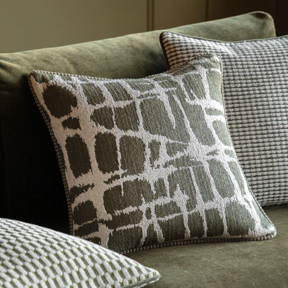 Ravello Jacquard Cushion Olive Feather Filled