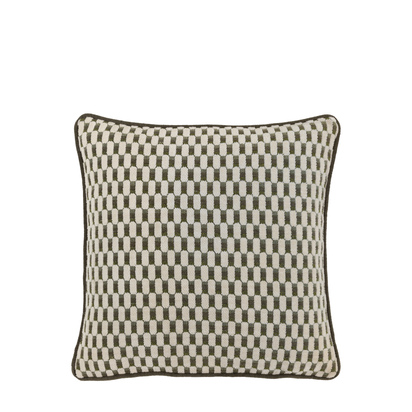 Chelsea Jacquard Cushion Olive Feather Filled