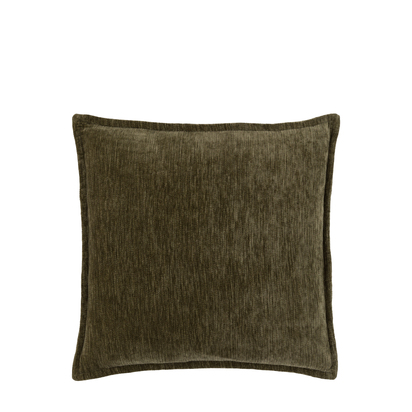 Sorrento Velvet Cushion Olive Feather Filled