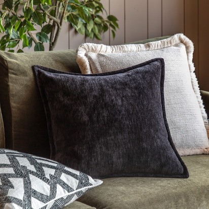 Sorrento Velvet Cushion Slate Feather Filled
