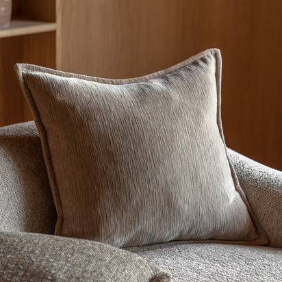 Sorrento Velvet Cushion Taupe Feather Filled