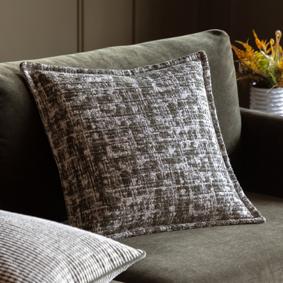 Richmond Jacquard Cushion Olive Feather Filled