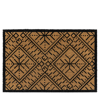 Cranstead Black and Natural Coir Doormat - 60X90Cm