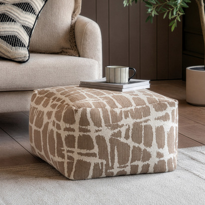Ravello Jacquard Pouffe Mocha