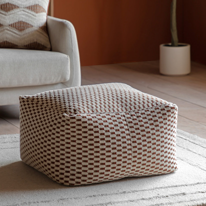 Chelsea Jacquard Pouffe Rust