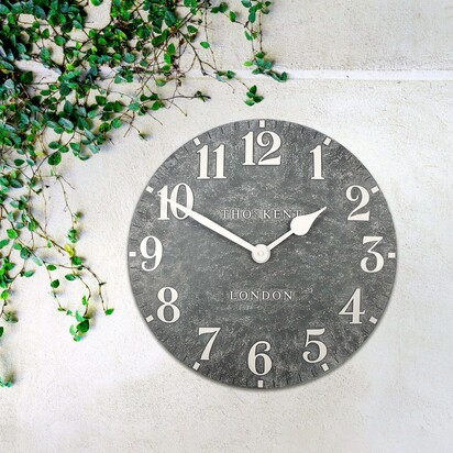 Studio Outdoor Wall Clock Arabic Cement 20in - 20 Inch