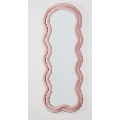Evelyn Irregular wall mirror 60x160 cm upholstered Evelyn