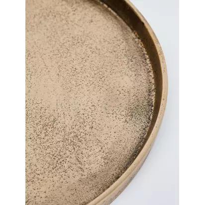 John Lewis Heritage Round Aluminium Tray, 35cm, Gold Gold Gold | H2 x W38.20 x D38.20cm