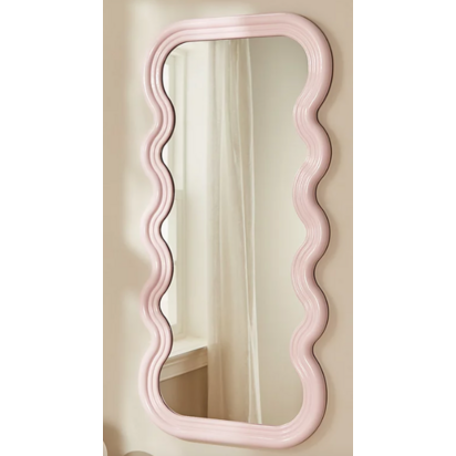 Pink Wavy Sides Long Mirror
