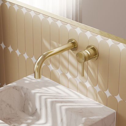 Core Wall Mounted 140mm Cloakroom Basin Tap - Brushed Brass