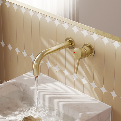Core Wall Mounted 140mm Cloakroom Basin Tap - Brushed Brass