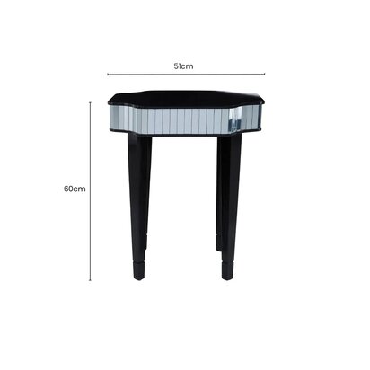 Clavier Black and Mirror Side Table