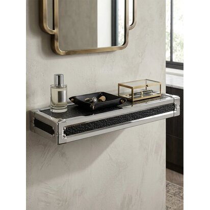 Carla Crocodile Leather Effect Small Wall Shelf