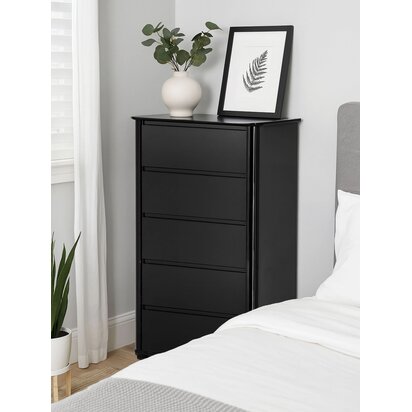 Moritz Black High Gloss 5 Drawer Chest