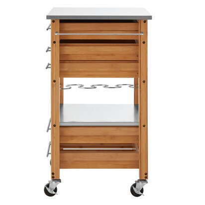 Renemont Bamboo Four Drawer Kitchen Trolley