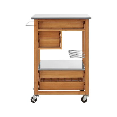 Renemont Bamboo Four Drawer Kitchen Trolley