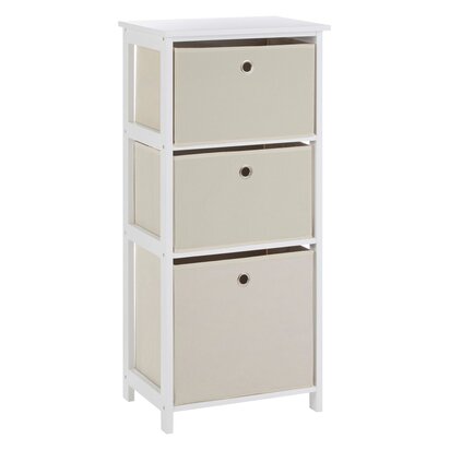 Julorria 3 Natural Fabric Drawers Cabinet