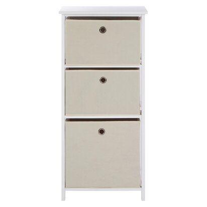 Julorria 3 Natural Fabric Drawers Cabinet