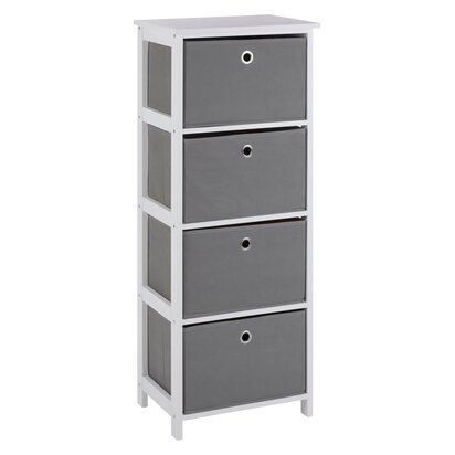 Julorria 4 Grey Fabric Drawers Cabinet