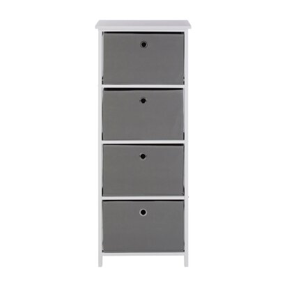 Julorria 4 Grey Fabric Drawers Cabinet