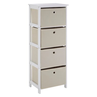 Julorria 4 Natural Fabric Drawers Cabinet