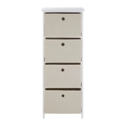 Julorria 4 Natural Fabric Drawers Cabinet
