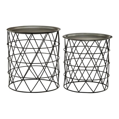 Soleyana Set Of Two Zinc And Black Iron Tables