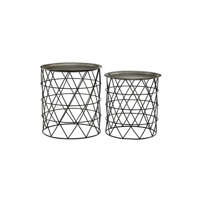 Soleyana Set Of Two Zinc And Black Iron Tables