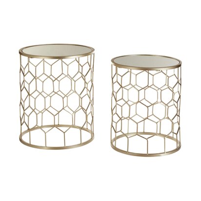 Evealey Set Of Two Honeycomb Side Tables.