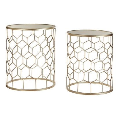 Evealey Set Of Two Honeycomb Side Tables.