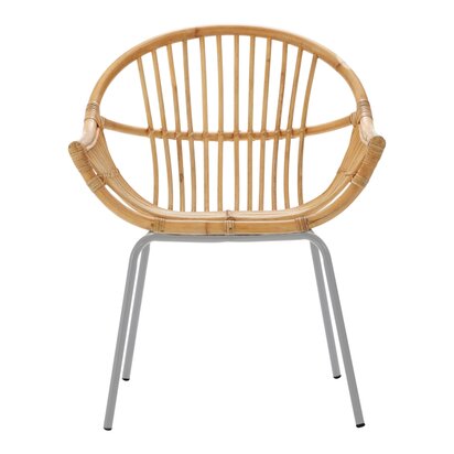 Eveisfield Natural Rattan Grey Metal Chair