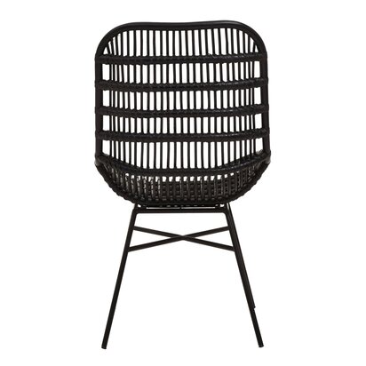Lagom Curved Black Natural Rattan Chair