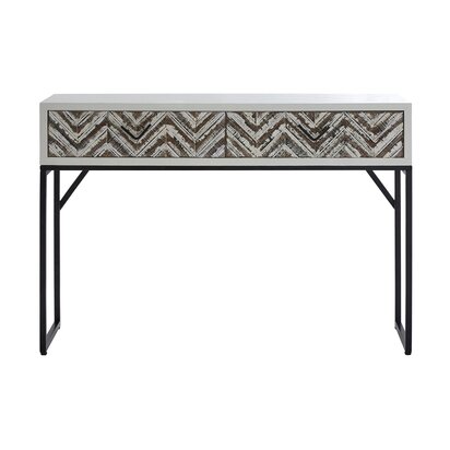 Grevia Rustic Chevron 2 Drawer Console Table